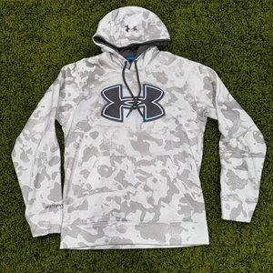 Under Armour Storm Fleece Printed Big Logo Hoodie Sz Small (21.5Wx27.5L)